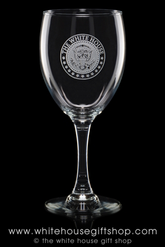 The White House Seal of the President Wine Glasses from the Official White House Gift Shop