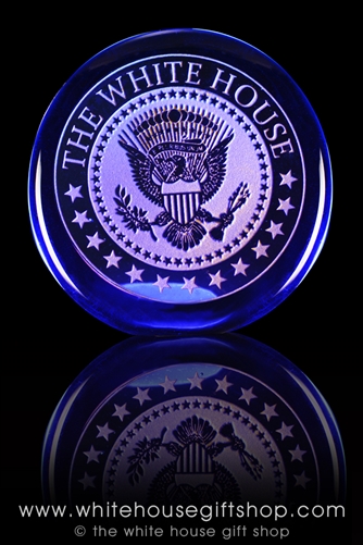 White House and Presidential Seal Glass Paperweight and Recognition Display-Made in the USA-President Trump Glass Gifts-White House Gift Shop and Gifts Glass Statue Collection