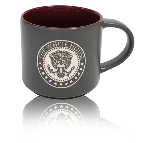 The White House Seal Presidential 15 ounce large Bistro Mug, etched in America, United States Eagle, quality mugs from official White House Gift Shop.