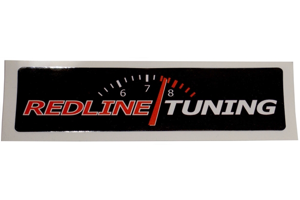 Redline Tuning Logo Sticker 1 with RPM - Black Background (4.75")