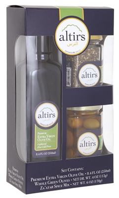 Combination Pack Olive Oil, Za'atar and Green Olives