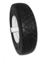 Flat Free Wheelbarrow Tire Assembly with Knobby Tread