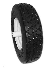 Flat Free Wheelbarrow Tire Assembly with Knobby Tread