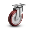 Stainless Steel Medium Duty 4x1-1/4 PolyUrethane Swivel Caster