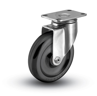 Stainless Steel Medium Duty 4x1-1/4 Polyolefin Swivel Caster