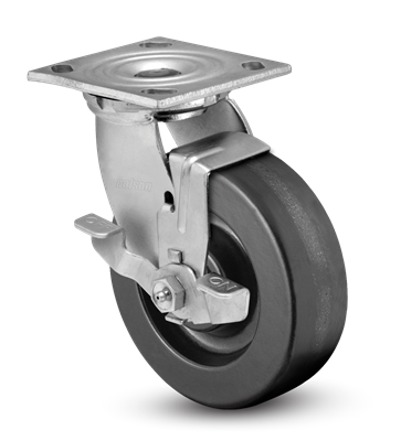 Heavy Duty 4x2 Phenolic Swivel Caster with Top Lock Brake