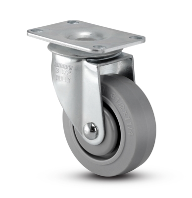 Medium Duty 4x1-1/4 Thermo Plastic Rubber Swivel Caster