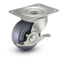 General Duty 2x13/16 Hard Rubber Swivel Caster with Side Brake