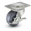 General Duty 2-1/2x1-1/8 Hard Rubber Swivel Caster with Side Brake