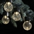 Set of 12 Color Changing & White LED Crackle Glass Hanging Lights