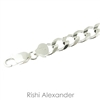 Sterling Silver Curb or Cuban chain link bracelet heavy link for men