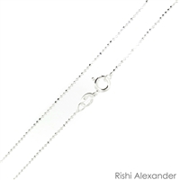Sterling Silver Diamond Cut Ball Bead Chain 1mm 100 spring ring clasp