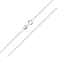 Sterling Silver Diamond Cut Rope Chain 1mm with spring ring