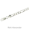 Sterling Silver Figaro Chain 4mm thick with spring ring clasp