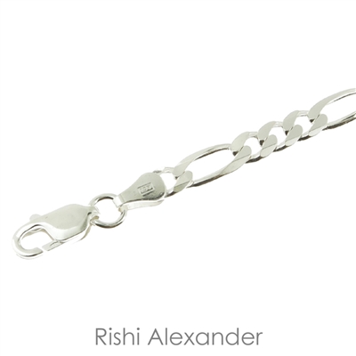 Sterling Silver Figaro Chain 7mm thick with spring ring clasp