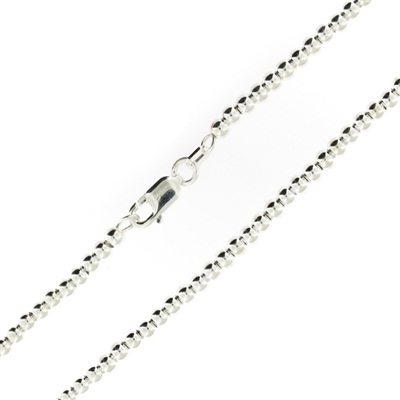 Sterling Silver Ball Bead Chain 3mm thick with lobster claw clasp