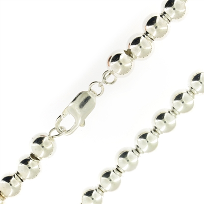 Sterling Silver Ball Bead Chain 8mm thick with lobster clasp