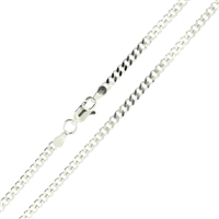 Sterling Silver Cuban Chain 3mm links with lobster clasp