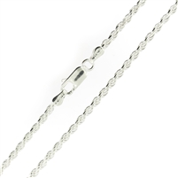 Sterling Silver Diamond Cut Rope Chain 2.5mm with a lobster claw clasp