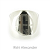 Rishi Alexander Sterling Silver Dome Ring Cigar Band Signet Ring Highly Polished