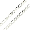 Sterling Silver Figaro Chain 6mm links with lobster claw