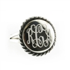 Rishi Alexander Sterling Silver round Signet Ring Highly Polished with a Rope Edge