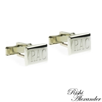 925 steling silver rectangular cufflinks by Rishi Alexander