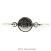 925 sterling silver round with rope edge monogram bracelet