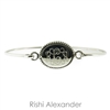 925 sterling silver oval with rope edge monogram bracelet