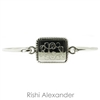 925 sterling silver Rectangular with rope edge monogram bracelet