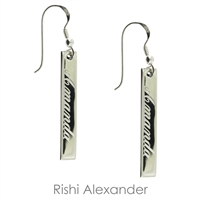 925 sterling silver personalized engraved monogram earrings