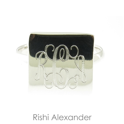 Rishi Alexander Sterling Silver Square Signet Ring Highly Polished