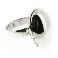 Rishi Alexander Sterling Silver oval locket Ring Highly Polished