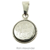 Rishi Alexander Sterling Silver personalized Round rope edge monogram pendant