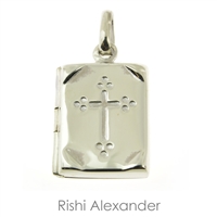 925 sterling silver round locket pendant with a personalized monogram engraved