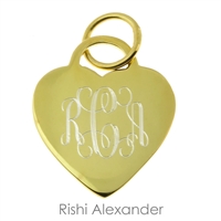 Rishi Alexander 14k gold over Sterling Silver Vermeil personalized heart monogram pendant