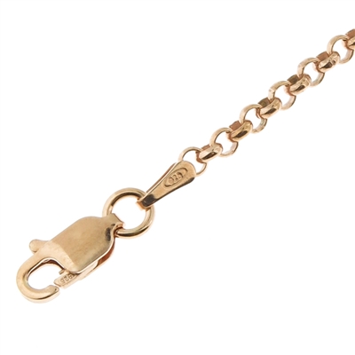 14kt gold over 925 sterling silver gold plated rolo link bracelet