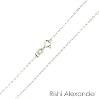 Sterling Silver Rhodium Finish 1mm thin rolo Chain with a spring ring clasp