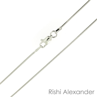 Sterling Silver rhodium plated Snake Chain 1mm or 025