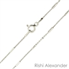 Sterling Silver Rhodium Finish tube brite Chain with a spring ring clasp