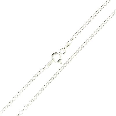 Sterling Silver Rolo Chain 2mm links with spring ring