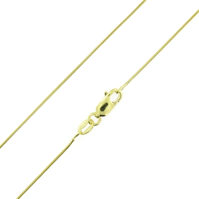 Sterling Silver 14kt Gold Plated 010 Snake Chain 0.7mm or 010 guage