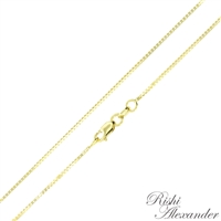 14k gold box chain 0.8mm made in italy stamped 14kt