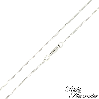 10k white gold box chain 0.8mm made in italy stamped 10kt