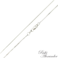 14k white gold box chain 0.8mm made in italy stamped 14kt