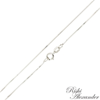 14k white gold box chain 0.6mm made in italy stamped 14kt