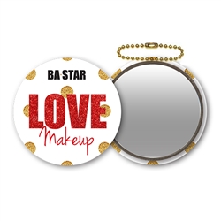 Sparkle Rd Polka Dot Mirror for Custom  Cheer or Dance Makeup  Kits