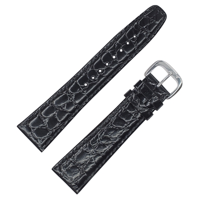 Croc Grain Genuine Leather (Black)
