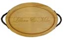 Customizable 24" Oval Cutting Board With Handles - MADE IN THE USA