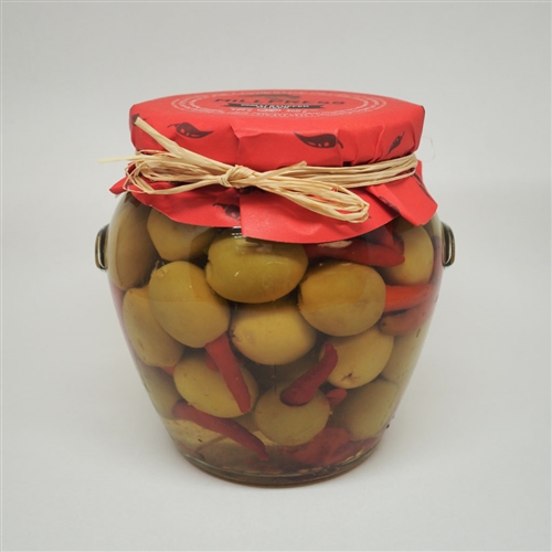 Manzanilla Olives Stuffed with Red Chiles